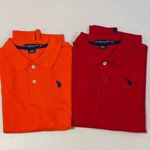 U.S. Polo Assn. Bright Orange and Deep Red Polo Shirts